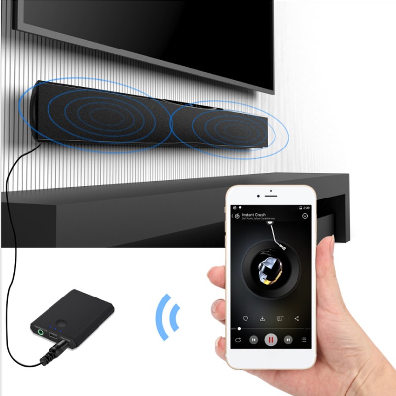 2in1 TX7 Black Bluetooth Transmitter and Receiver 3.5mm Audio Music