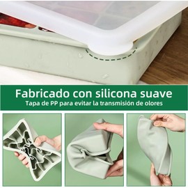 3 PCS Moldes para Cubitos de Hielo con Tapa,Molde de silicona para cubitos de hielo,Bandejas Para Cubitos de Hielo,Bandejas de Silicona Reutilizables con Diseño Presionado (15 rejilla)