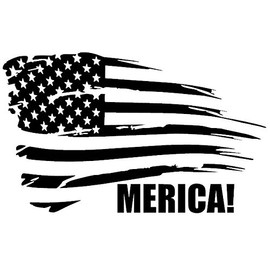 Distressed American Flag Merica Decal Sticker Vehicle/Home Decor