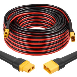 XT60 Extension Cable 40FT, 10AWG Tinned Copper Wire with XT60 Male to Female Connectors, Heavy-Duty Power Cord for RC Models, Drone, and Solar Applications