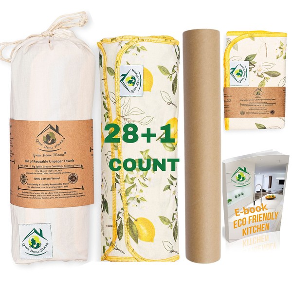 Reusable Paper Towels Washable Roll 29 Pack 12x11in, Washable Paper Towels Cloth, Paperless Paper Towels, Cloth Paper Towels Reusable Washable, Reusable Napkins, Paper Towel Alternative, Zero Waste