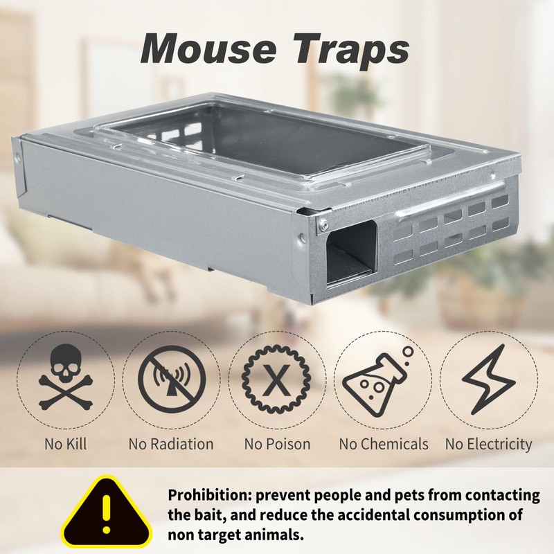 Qualirey 8 Pack Multi Catch Mice Trap Clear Top Humanized