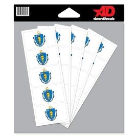 Massachusetts Flag Sticker Decal for Helmets (Football, Baseball, Softball, Hockey, Lacrosse, Etc.) 50 Stickers The Original Award Decals Premium 20mil Thick Helmet Decals Made in The USA Since 1976