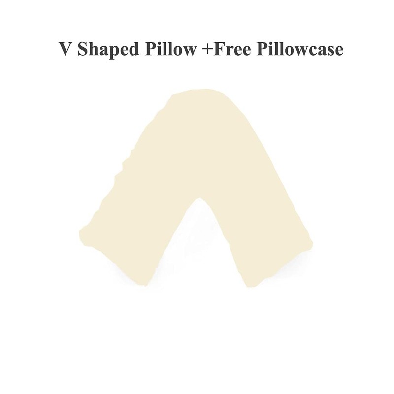 Orthopedic V-Shaped Pillow with Pillowcase Extra Filled Hollow Fiber Extra