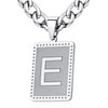 XIRUVE Length Adjustable Stainless Steel Initial Letter A-Z Rectangle Pendant