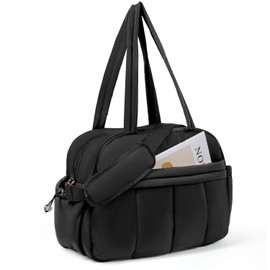 Behaesty Weekender Bags for Women, Quilted Travel Duffel Bag, Large Puffer Duffle Bag for Travel Gym Overnight Weekend Workout Carry on Bag for Airplanes, Personal Item Travel Bag