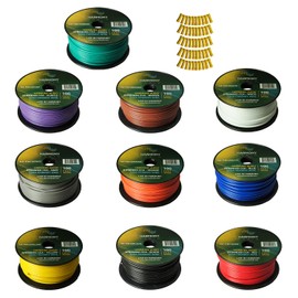 Harmony Audio Primary Single Conductor 12 Gauge Power or Ground Wire - 10 Rolls - 1000 Feet - Color Mix for Car Audio/Trailer/Model Train/Remote