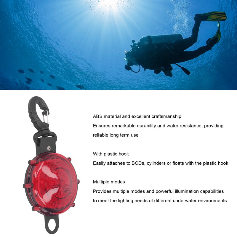 LED Underwater Flash Light ABS Portable BCD Water Float Cylinder