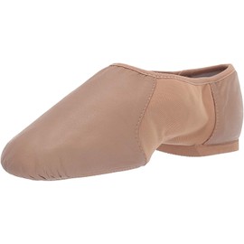 Bloch Dance Women's Neo-Flex Leather and Neoprene Slip On Split Sole Jazz Shoe, Tan, 5