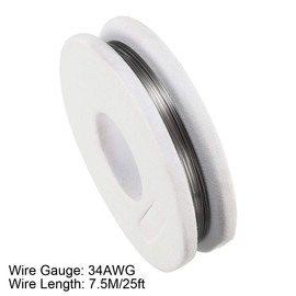 sourcing map 0.15 mm 34AWG Super Fine Heating Wire FeCrAl Resistance Wire 25ft Length