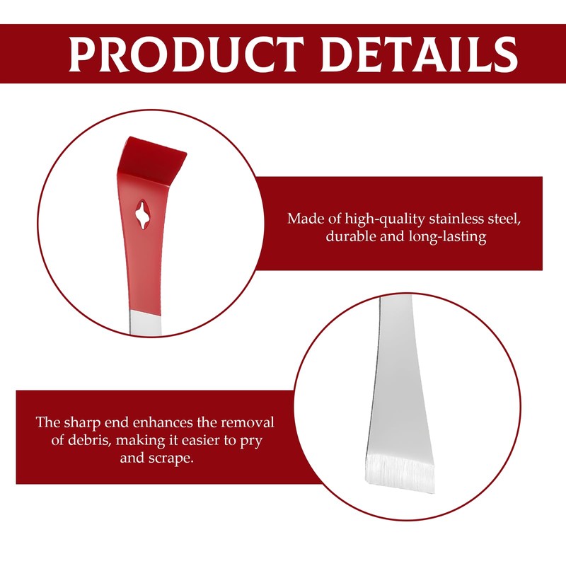 2 Pieces Stainless Steel Pry Bar,Scraper, Multi-Purpose Crow Bar, Flat