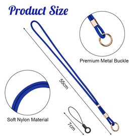 flintronic Neck Lanyard Strap for Keys, Nylon Round Cord Long Neck Straps with Adjustable Buckle, Soft Comfortable, Heavy Duty Lanyards for Keys, Badge, ID Card, Wallet (Blue)