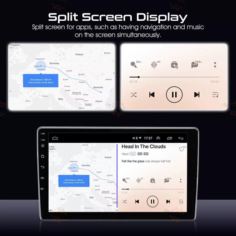GEARZAAR 9" Android 13 Apple Carplay Car Radio Nav GPS