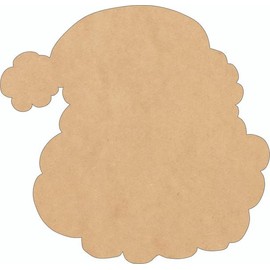 Santa Head Unfinished Wood Door 12" Hanger, Christmas MDF 1/8" Wooden Shape