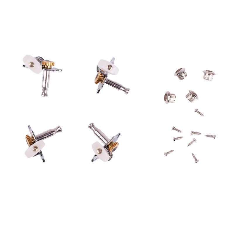 4PCS Ukulele Tuning Peg Chrome Color Metal Ukulele Machine Head