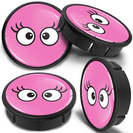 SkinoEu 4 x 60mm ABS Car Alloy Wheel Centre Universal Rims Hub Center Caps Auto Tuning Pink Eyes with Eyelashes CX 44