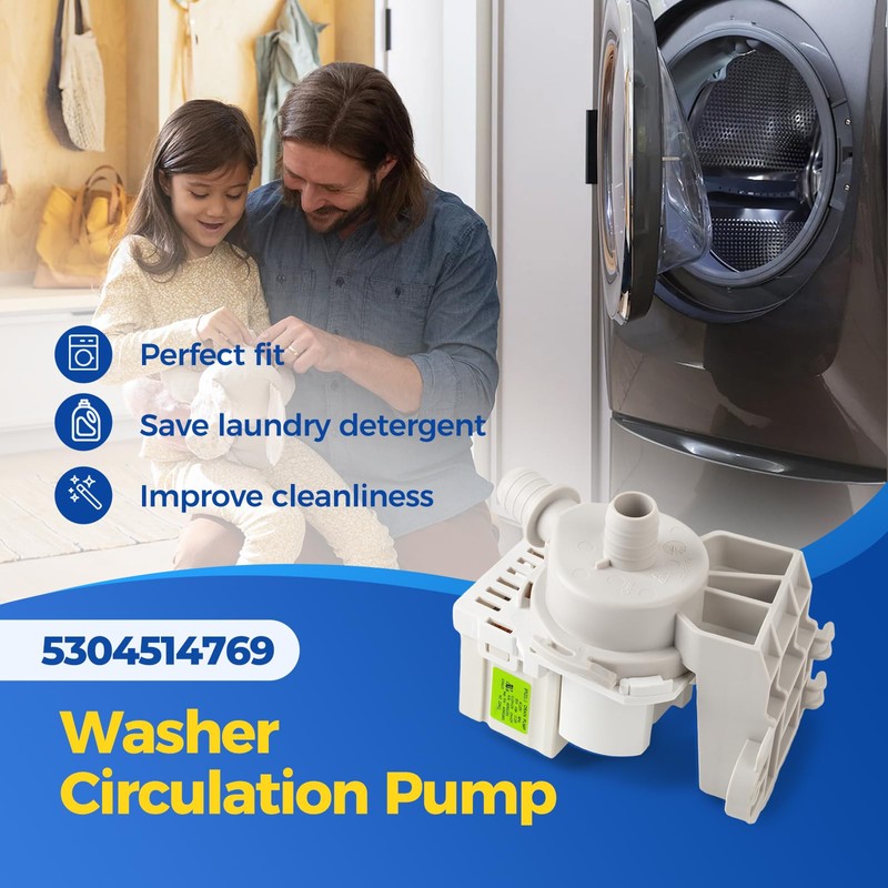 OEM 5304514769 Circulation Pump Compatible with Electrolux WhiteWestinghouse Washer, Replacement