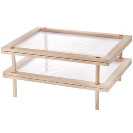 Cedilis Set of 2 Stackable Wood Pasta Herb Drying Rack, Food Dryer Stand with Net for Drying Seeds, Herb, Bud