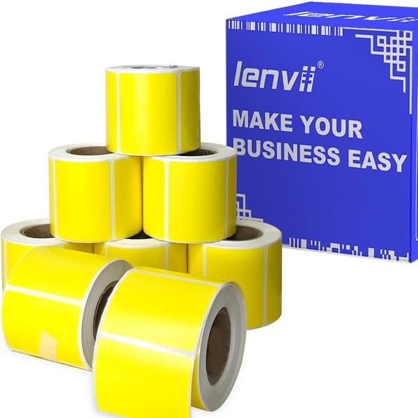 LENVII Yellow Thermal Labels 40 x 30 mm (1.57 x