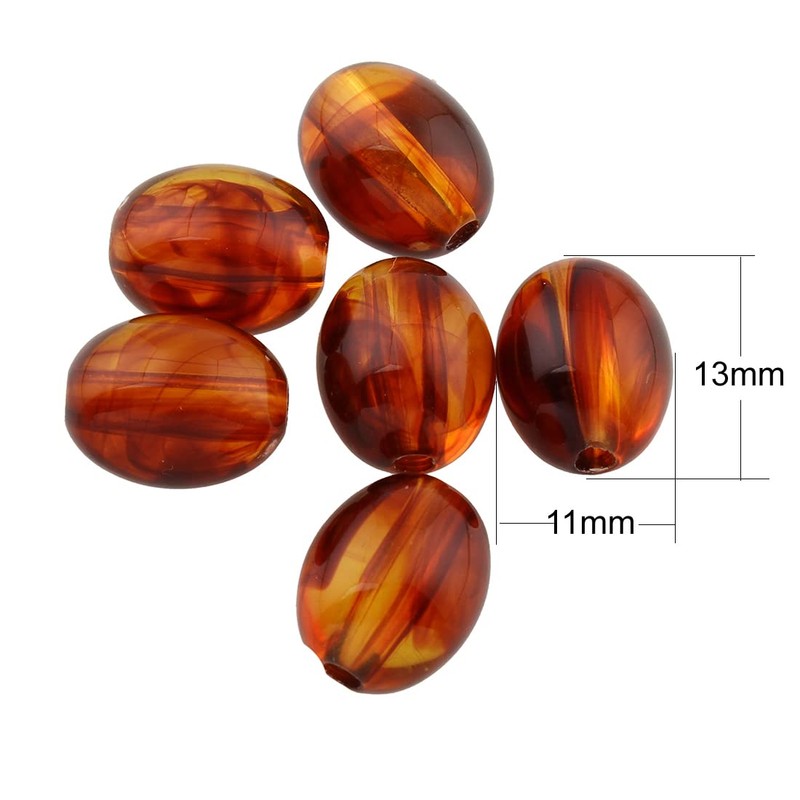 Amber Beads, Artificial Resin, Fire Amber, 13 x 11 mm,