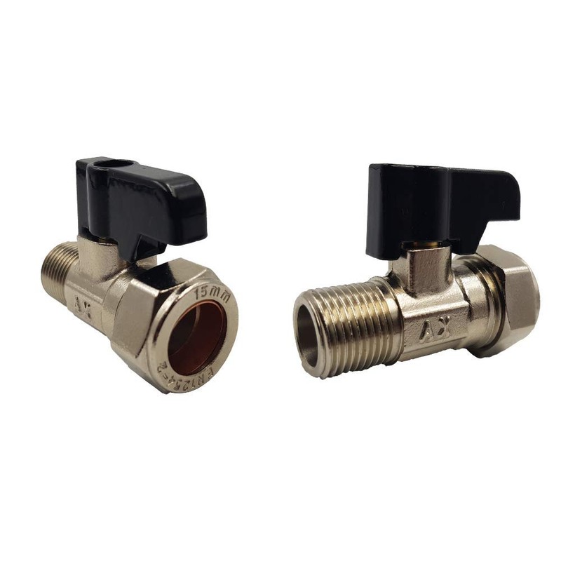 Aumix 15mm x 12mm Isolating Valve with Handle UK Compression