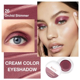 CAKAILA Single Cream Eye Shadow,Orchid Glitter Shimmer High Pigment Natural Nude Monochrome Eyeshadow Palette,Waterproof,Blendable Long Lasting Naturing-Looking,Vegan & Cruelty-Free,26