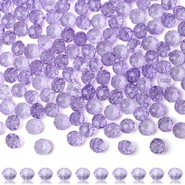 ZHIYUXI 400pcs Purple Glass Beads for Jewelry Making Crystal Beads Bulk or Bracelets Arts and Crafts Hole Drilled DIY Necklace