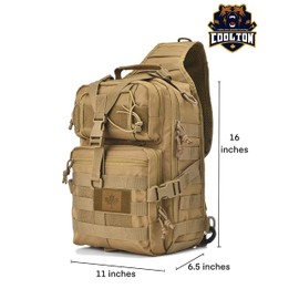 Coolton Tactical Sling Bag, Shoulder Army Molle Daypack, Hiking Hunting Trekking