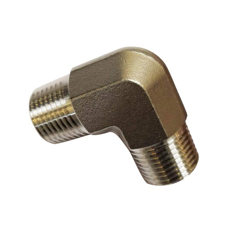 Metalwork Codo de acero inoxidable de 90 grados, macho NPT