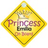 Princess Emilia On Board Girl Car Sign Child/Baby Gift/Present 002