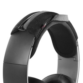 Funda de cojín de repuesto para diadema de gran tamaño, con cierre, protector de diadema para auriculares (máximo para almohadilla de cojín de 2-1/2 pulgadas de ancho, negro)