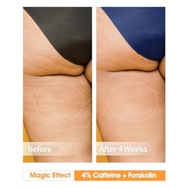 Crema anticelulítica para glúteos y muslos, crema caliente con 2% de cafeína y forskolina, B Flat Belly Fir