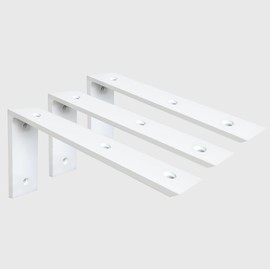WINKER Countertop Support Bracket 3 Pack Heavy Duty 3/8" Thick Hidden L Shelf Bracket 18" x 8" x 2.5" Metal Corbels for Quartz/Granite/Wood/Concrete/Laminate Countertops, White