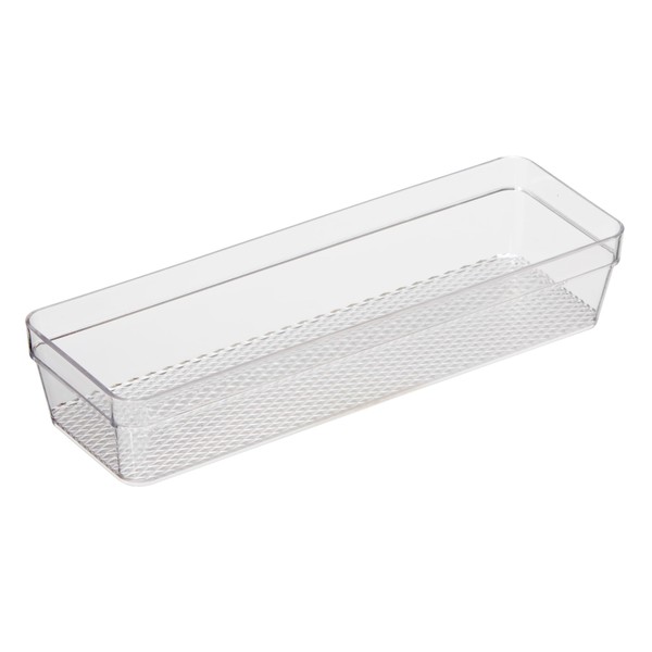 Oggi Clear Drawer Organizer - 3" X 9.5" - Ideal for Organizing Kitchen Drawers, Office, Desk, Silverware, Kitchen Utensils, Cosmetics and Bathrooms