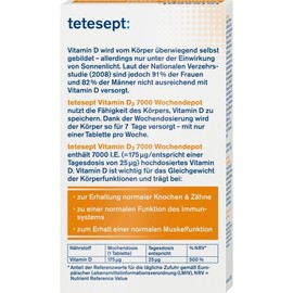 테테셉트 비타민 D3 7000 위클리 데팟 정제 12정 6g Tetesepte Vitamin D3 7000 Weekly Depot Tablets 12 Tablets 6g