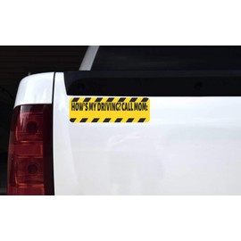 StickerTalk Hows My Driving Call Mom Vinyl Sticker, 10 inches by 3 inches