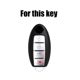 2 PCS Silicone 4 Button Remote Control Key Case Fob Shell Cover Ring Holder Protector for Nissan Altima Armada Maxima Sentra Pathfinder Titan Murano Rogue Versa Leaf Kicks Juke 370Z Quest GT-R