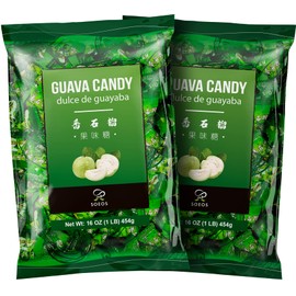 Soeos Guava Candy, 32 oz (Pack of 2), Classic Series Chinese Guava Hard Candy