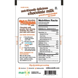 MILKMAN Chocolate Milk Powder - Dry Milk Powder - Real Milk, Real Convenient with 18g of Protein - Contains Vitamins A&D, Natural Dry Milk - Shelf Stable, Hormone Free, Kosher, Easy to Store - Made in the USA - 1 Serving / 8 Oz (26 Pack)