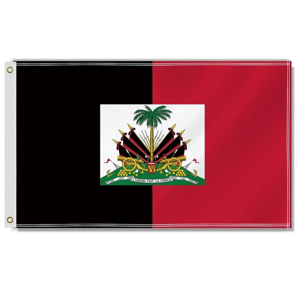 3×5 FT Old Haiti(1964-1986) Flag,Large Former Haitian National Decor,Double Side