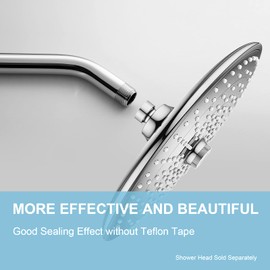 OFFO Shower Arm with Flange 25cm(10 inch) Universal Wall-Mounted Replacement Shower Arm for Fixed Shower Head and Rain Shower Head Chrome