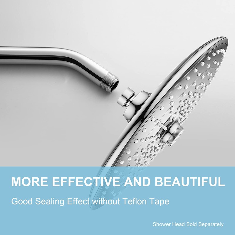 OFFO Shower Arm with Flange 25cm(10 inch) Universal Wall-Mounted Replacement