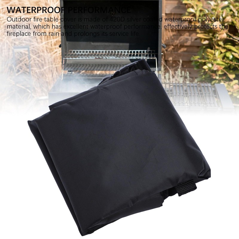 Large Rectangular Fire Pit Cover - 420D Silver Coated Waterproof