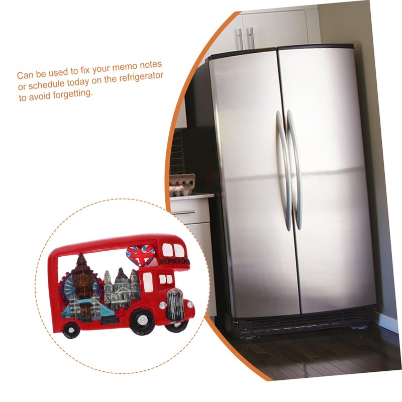 Ipetboom Cute Bus Shaped Refrigerator Magnet Creative Resin Fridge Decor