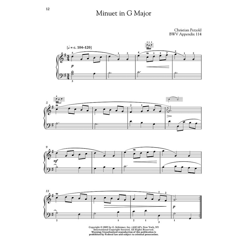 First Lessons in Bach: Schirmer Performance Editions Book Only