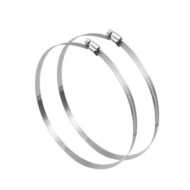 EesTeck 2Pcs 12"(Diameter) Adjustable 304 Stainless Steel Duct Clamps Hose Clamp Pipe Clamp Air Ducting Clamp worm drive hose clamps (289mm-311mm)