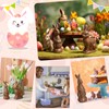 RattanView 2 Pcs Easter Chocolate Bunny Decor Figurines Brown Resin