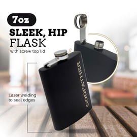 Godfather Gifts from Godchild, Godfather Gift, Will You be my Godparents Proposal Gift, God Parents Presents Proposal, God Father's Gift, Baptism Gifts for Godfather, Hip Flask Engraved (Godfather)