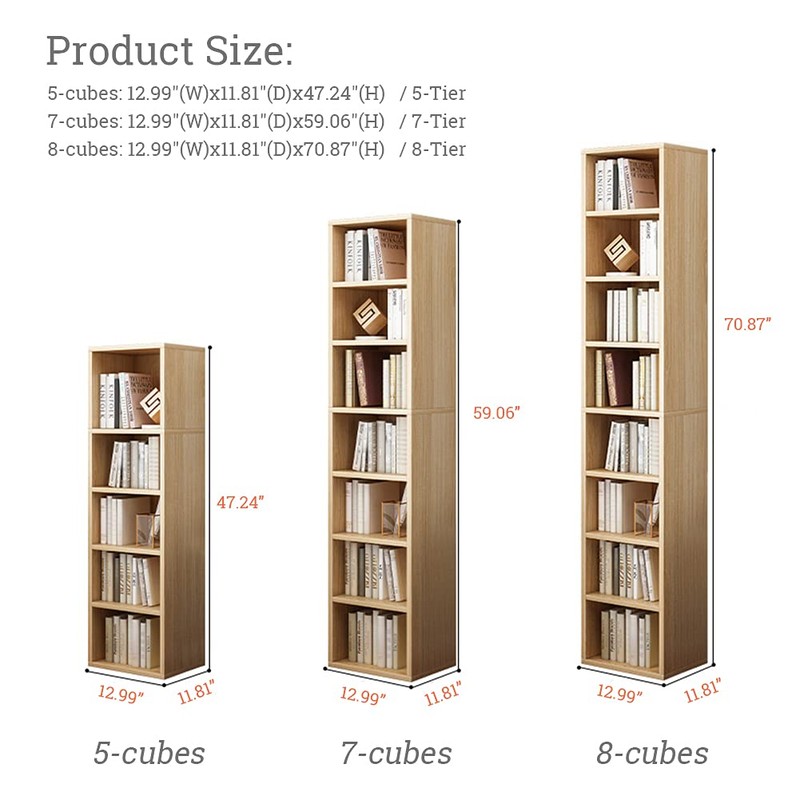IOTXY Small Narrow Corner Bookcase - 71 Inches Tall Gap