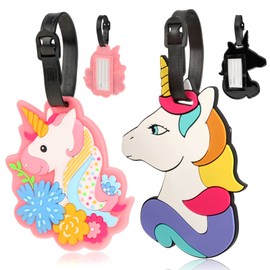Set of 2 Luggage Tags Suitcase, Cute Unicorn Luggage Tags with Address Tag Luggage Tag ID Label Luggage Handbag Tag Suitcase Bag Labels Name Address Signs Travel Accessories